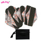 7Pcs/Set 6 Menstrual Reusable Bamboo Charcoal Cloth Sanitary Napkin Pads