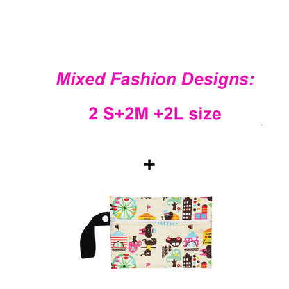 7Pcs/Set 6 Menstrual Reusable Bamboo Charcoal Cloth Sanitary Napkin Pads