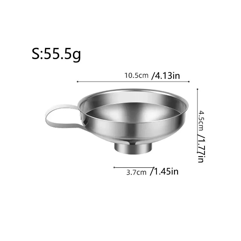 Stainless Steel Wide Mouth Jar Funnel Multifunctional Kitchen Tool