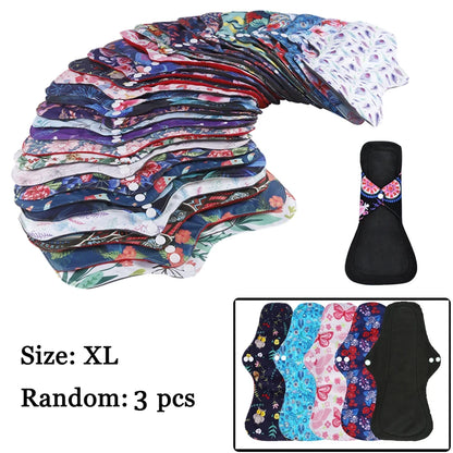 S+M+XL Reusable Menstrual Pads Bamboo Washable Sanitary Napkins