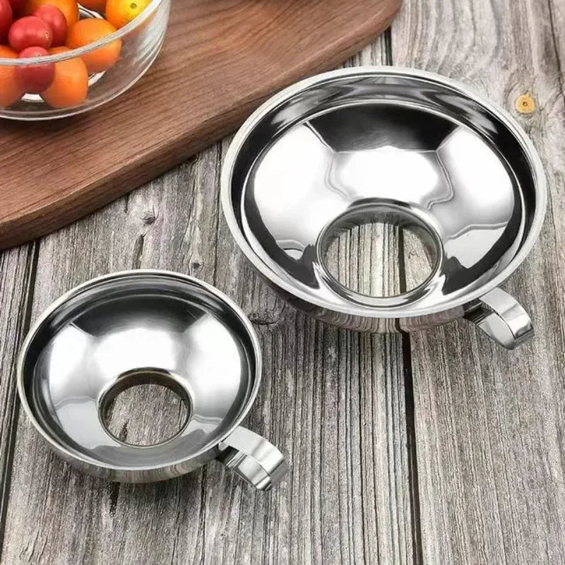 Stainless Steel Wide Mouth Jar Funnel Multifunctional Kitchen Tool