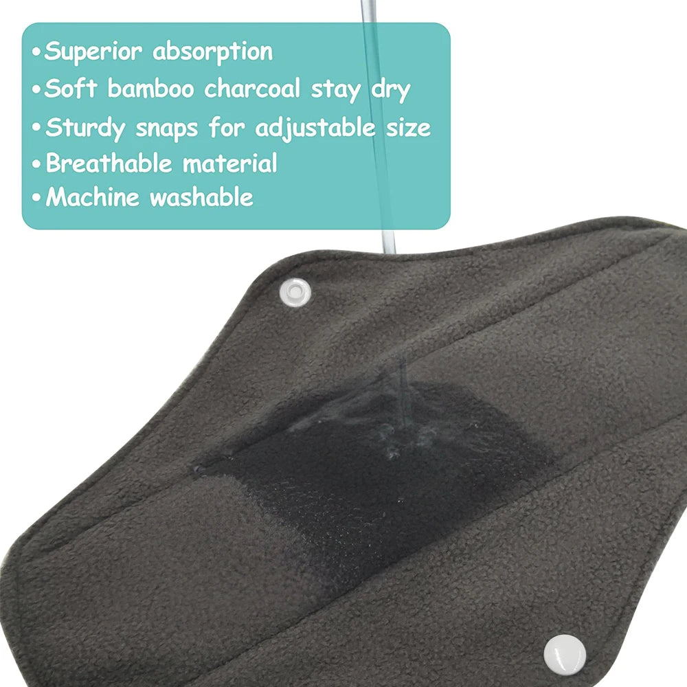 S+M+XL Reusable Menstrual Pads Bamboo Washable Sanitary Napkins
