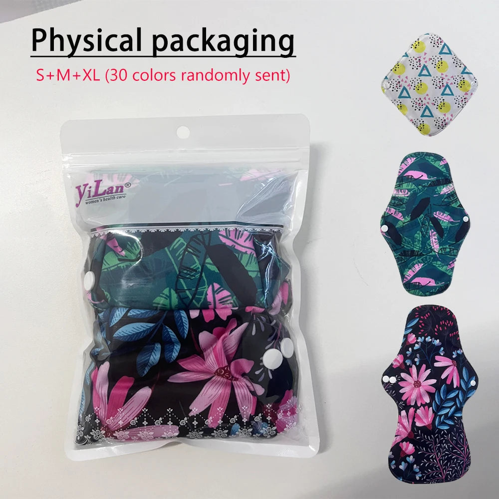 S+M+XL Reusable Menstrual Pads Bamboo Washable Sanitary Napkins