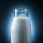 Light with black background, light is light blue, black is dark blue; milk kefir 