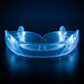 Light with black background, light is light blue, black is dark blue: silicone mouth guard